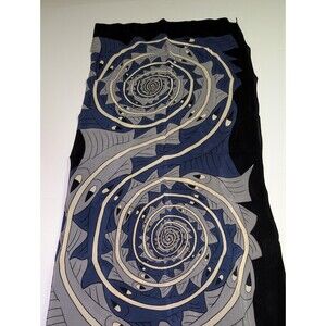 Vintage Art Of M. C. Escher 100% Silk Large Scarf Fish Water Blue Baarn